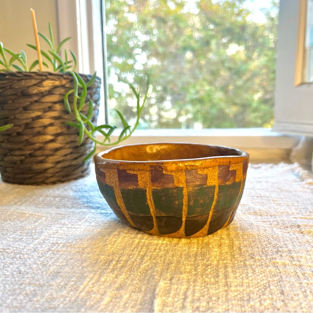 Handmade Studio Art Pottery, Signed, Rustic, over 2” Multicolor Multi-textured